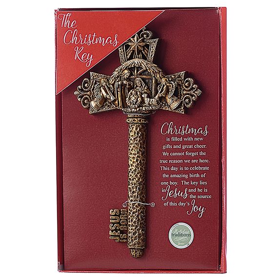 JESUS IS BORN CHRISTMAS KEY ORNAMENT