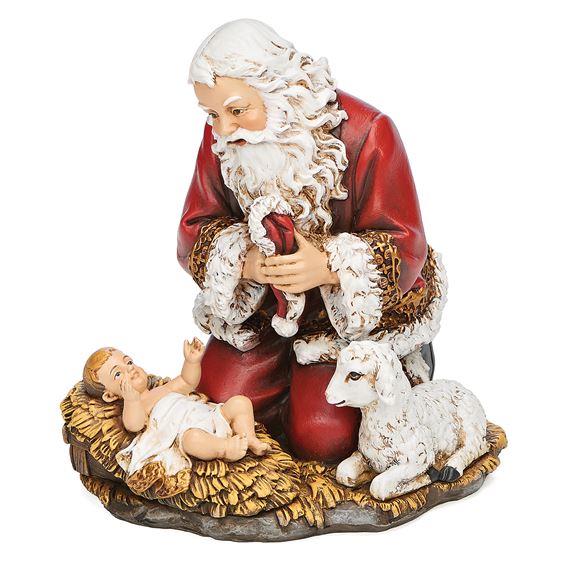 KNEELING SANTA STATUE - 5"