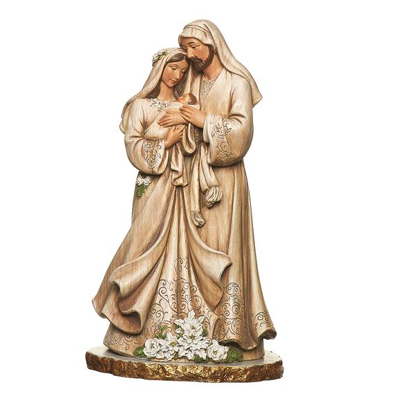 FLORAL HOLY FAMILY STATUE