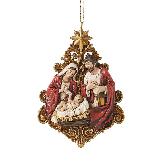 HOLY FAMILY GOLD FILIGREE ORNAMENT