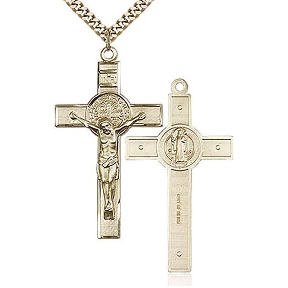 GOLD-FILLED ST. BENEDICT CRUCIFIX - LARGE