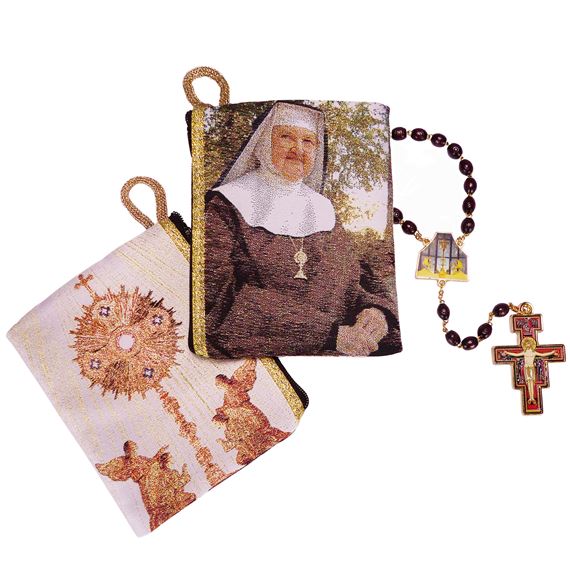 OUR LADY OF THE ANGELS ROSARY & ROSARY POUCH SET