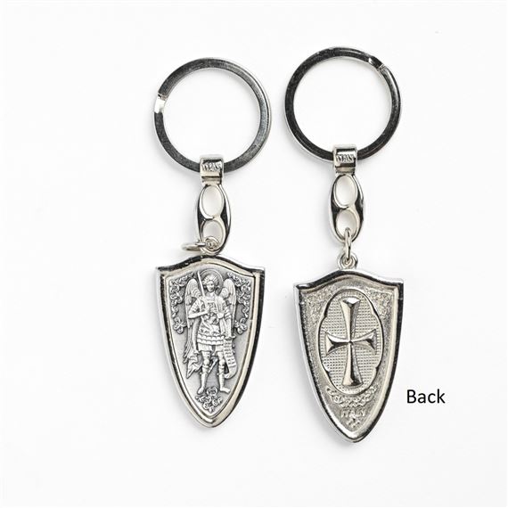 ST. MICHAEL SHIELD KEY CHAIN