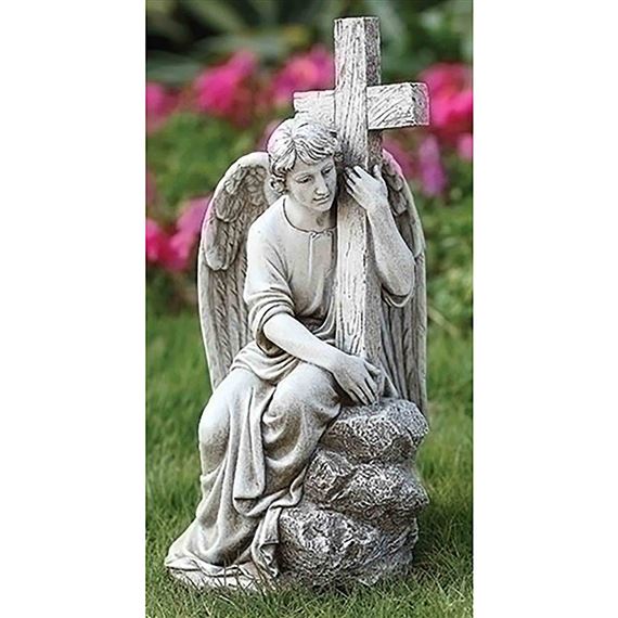 ANGEL WITH A CROSS - OUTDOOR STATUE