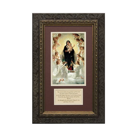 QUEEN OF THE ANGELS MATTED PRINT WITH PRAYER - 11 1/2" x 17 1/2"