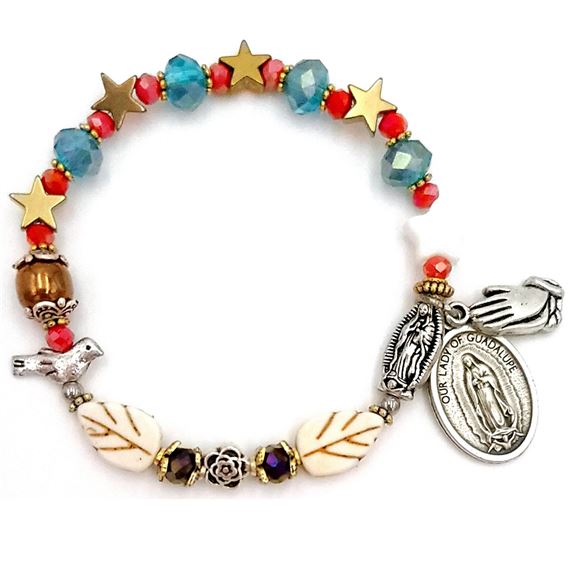 GENUINE GEMSTONE OUR LADY OF GUADALUPE - ROSARY BRACELET