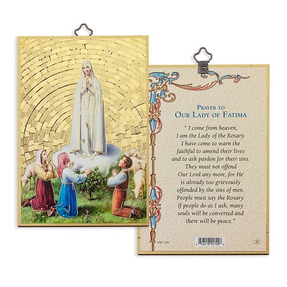 OUR LADY OF FATIMA MOSAIC PLAQUE