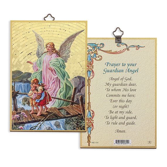 GUARDIAN ANGEL CROSSING BRIDGE MOSAIC PLAQUE