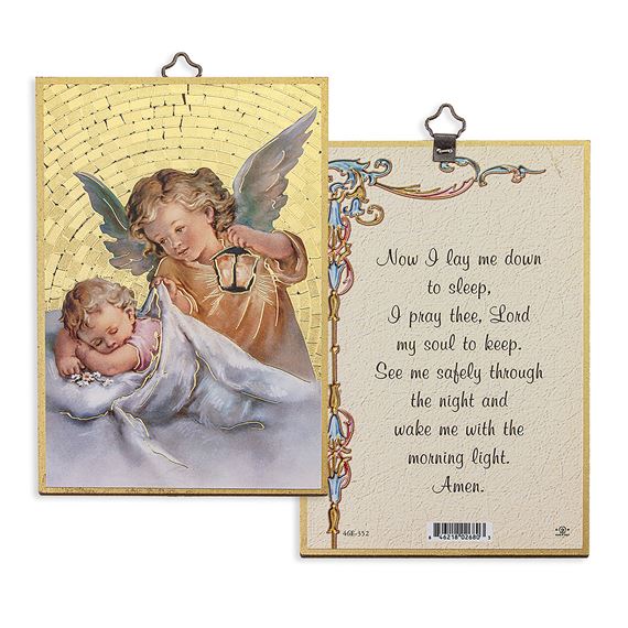 GUARDIAN ANGEL WITH LAMP MOSAIC PLAQUE