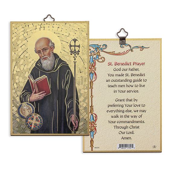 SAINT BENEDICT MOSAIC PLAQUE