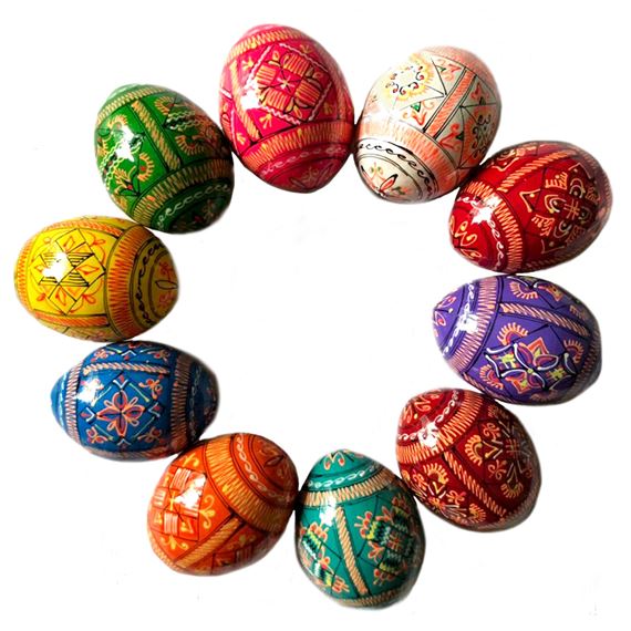 ASSORTED UKRAINIAN PYSANKY EGGS - SET OF 10