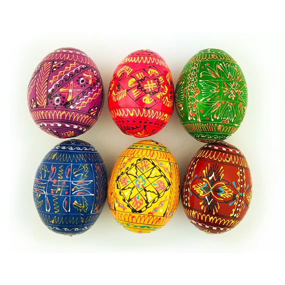 ASSORTED UKRAINIAN PYSANKY EASTER EGGS (SET OF 6)