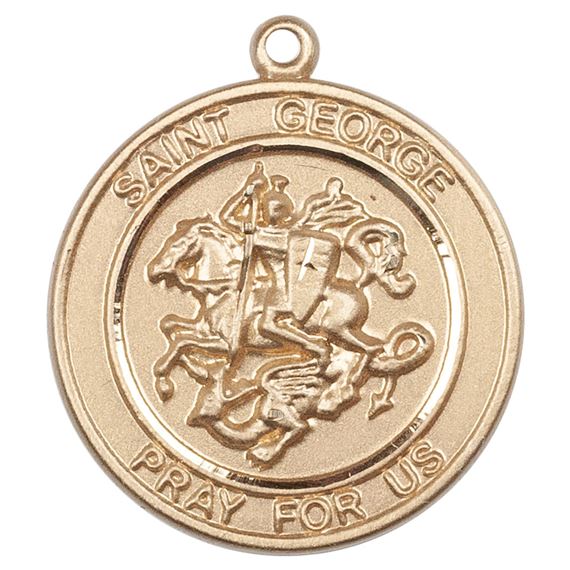 14KT GOLD ST GEORGE MEDAL - 1" x 7/8"