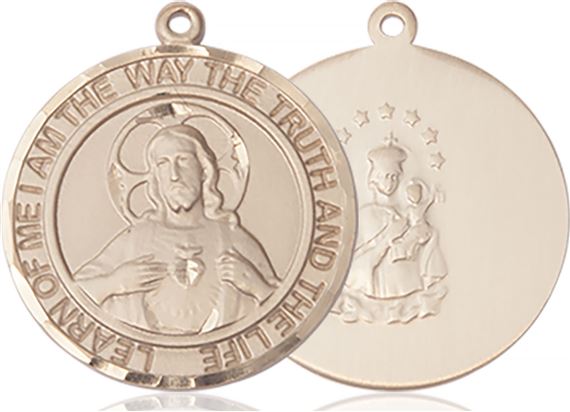 14KT GOLD SCAPULAR MEDAL - 1" x 7/8"