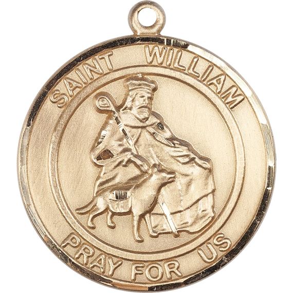 14KT GOLD ST WILLIAM OF ROCHESTER MEDAL - 1" x 7/8"