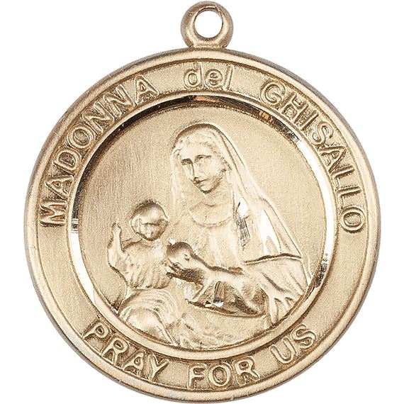 14KT GOLD MADONNA DEL GHISALLO MEDAL - 1" x 7/8"