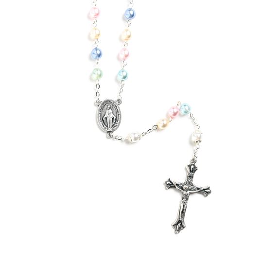 TRANSLUCENT MULTICOLOR PASTEL BEAD ROSARY