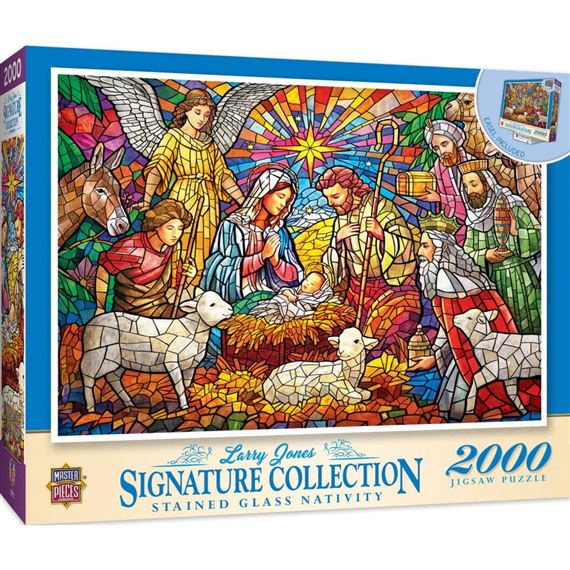 STAINED GLASS NATIVITY - 2000 PIECE JIGSAW PUZZLE