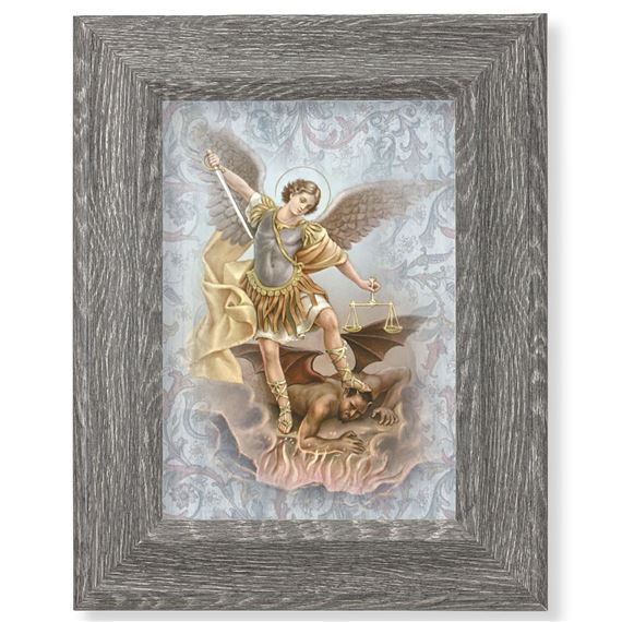 ST. MICHAEL FRAMED ART - 7 1/2" X 9 1/2"