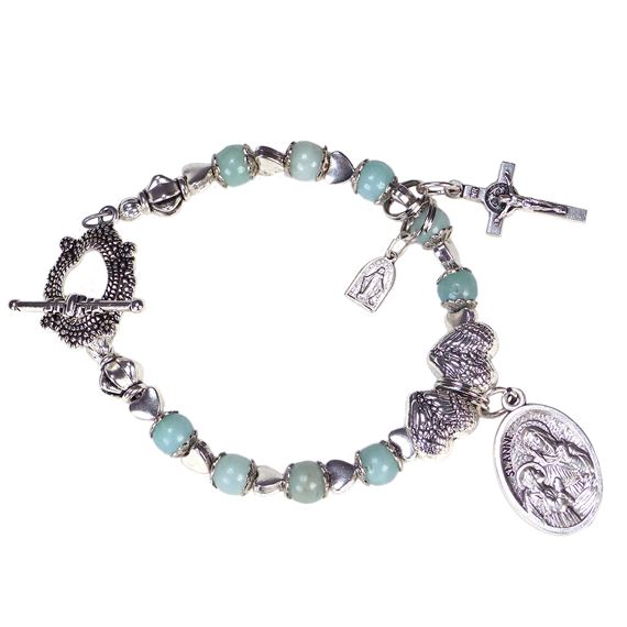 GRANDMOTHER'S & MOTHER'S NOVENA BRACELET – St. Anne with Mary and Miraculous Medals