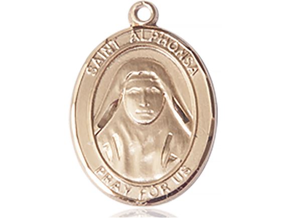 14KT GOLD ST ALPHONSA MEDAL - 1" x 3/4"