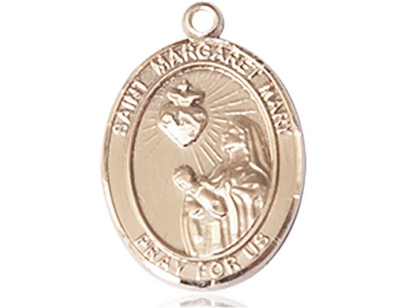 14KT GOLD ST MARGARET MARY ALACOQUE MEDAL - 1" x 3/4"