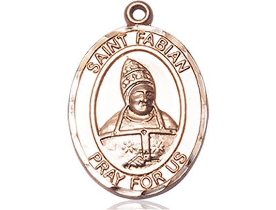 14KT GOLD ST FABIAN MEDAL - 1" x 3/4"