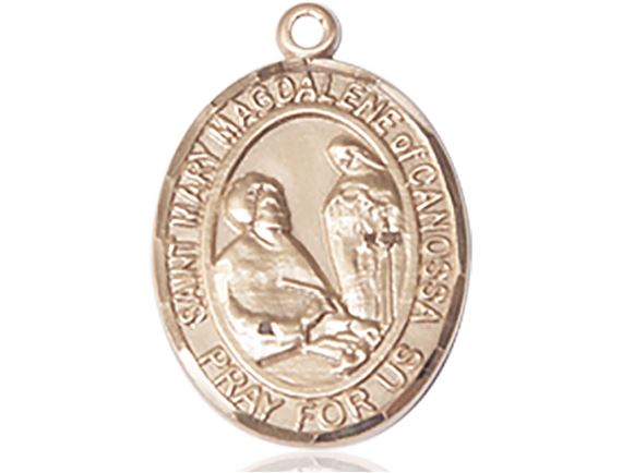 14KT GOLD ST MARY MAGDALENE OF CANOSSA MEDAL - 1" x 3/4"