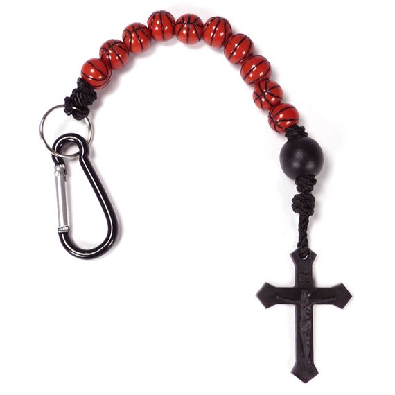 BASKETBALL SINGLE DECADE ROSARY KEY CHAIN