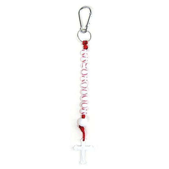 BASEBALL SINGLE DECADE ROSARY KEY CHAIN