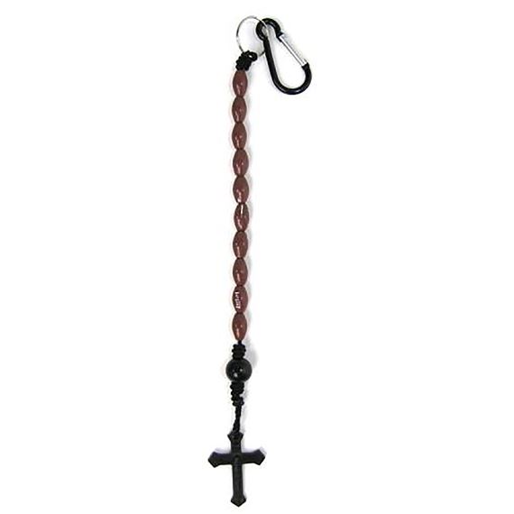 FOOTBALL SINGLE DECADE ROSARY KEY CHAIN