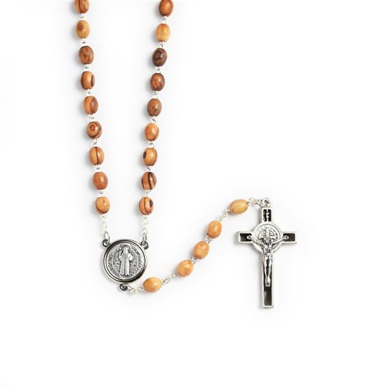 ST. BENEDICT OLIVE WOOD ROSARY