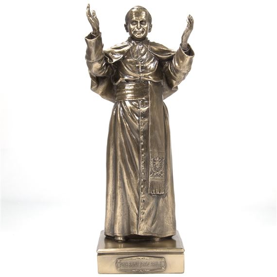 POPE ST. JOHN PAUL II STATUE - COLD CAST BRONZE