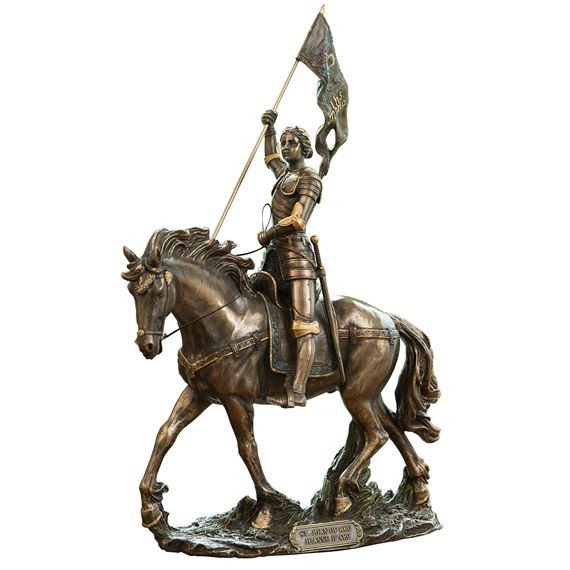 ST. JOAN OF ARC - 15 INCH BRONZE STATUE
