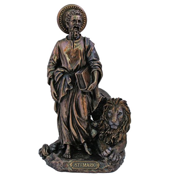ST. MARK BRONZE STATUE - 8 INCH