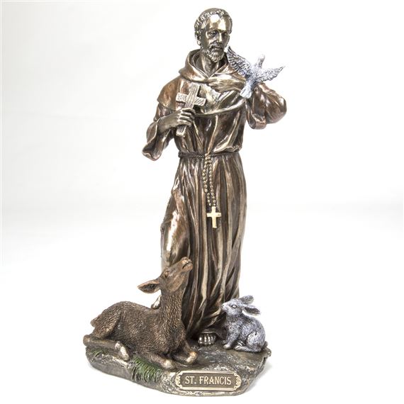 ST. FRANCIS BRONZE FINISHED STATUE