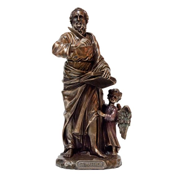 ST. MATTHEW BRONZE STATUE - 8 INCH
