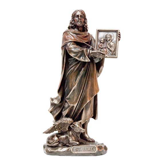 ST. LUKE BRONZE STATUE - 8 INCH
