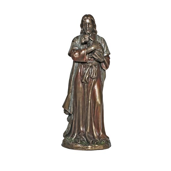 JESUS THE GOOD SHEPHERD BRONZED STATUE