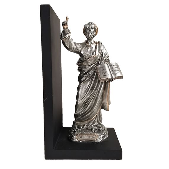 ST. PETER RIGHT-HAND PEWTER STYLE BOOKEND