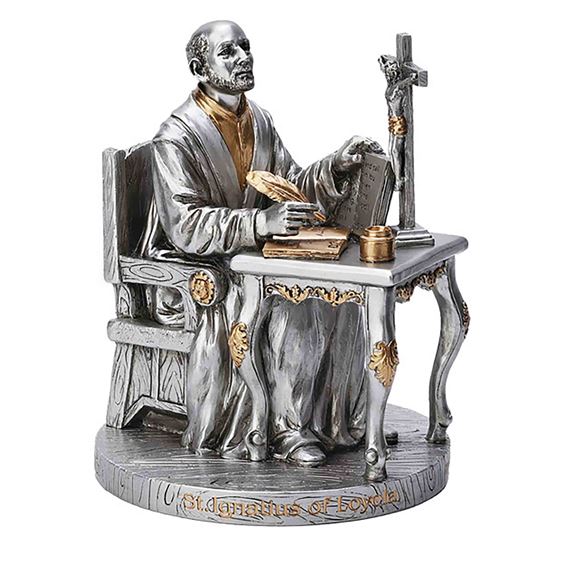 ST. IGNATIUS OF LOYOLA - PEWTER FINISH