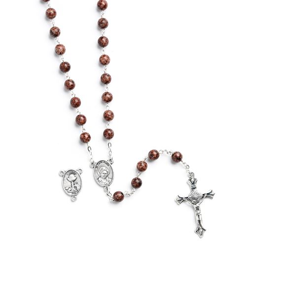CARLO ACUTIS BROWN GLASS BEAD ROSARY