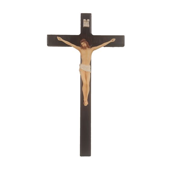 ELEGANT WOOD CRUCIFIX - PAINTED CORPUS