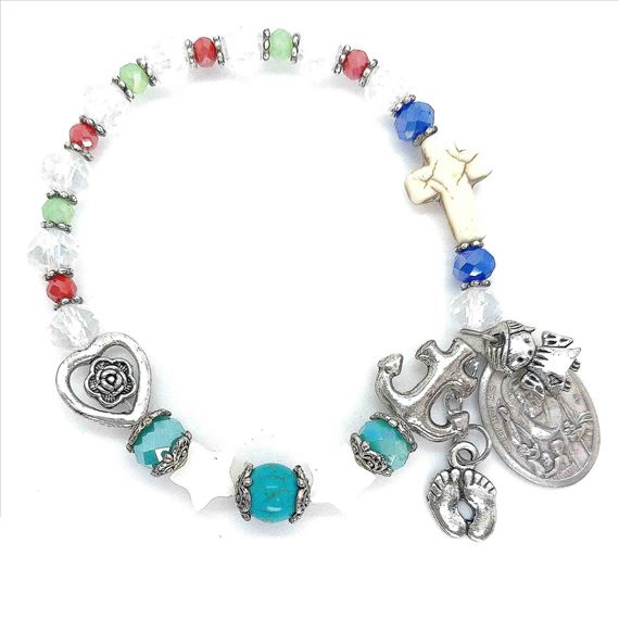 GENUINE GEMSTONE ST. NICHOLAS - ROSARY BRACELET