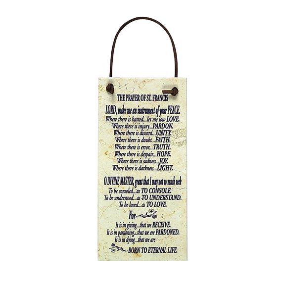 PRAYER OF ST. FRANCIS STONE PLAQUE