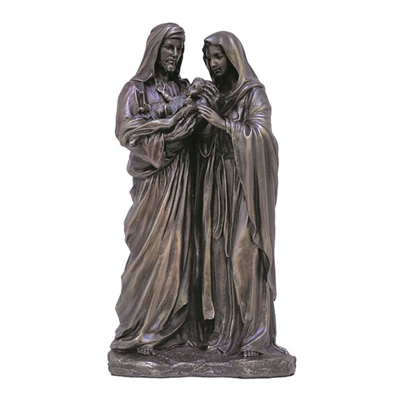 HOLY FAMILY COLD CAST BRONZE STATUE - 8 1/2"