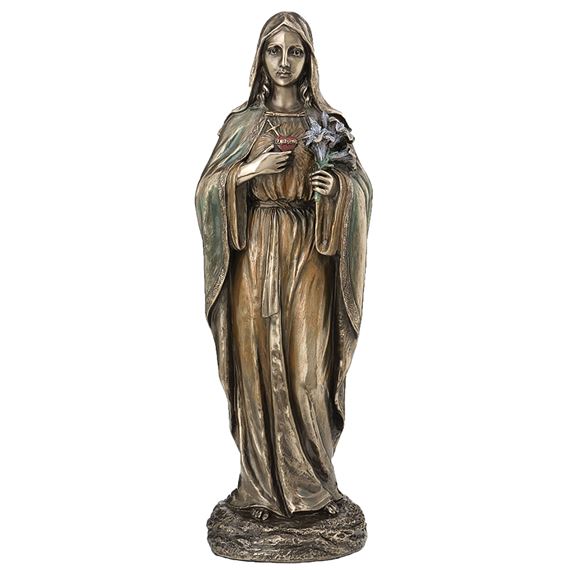 IMMACULATE HEART OF MARY - COLD CAST BRONZE - 10"
