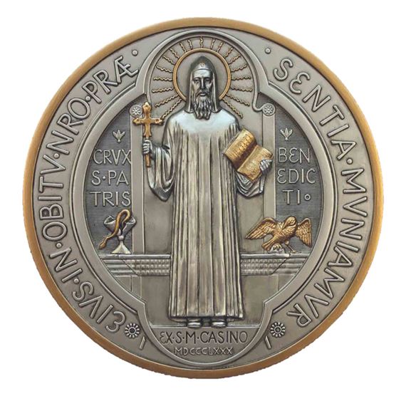 ST. BENEDICT WALL PLAQUE - 7"