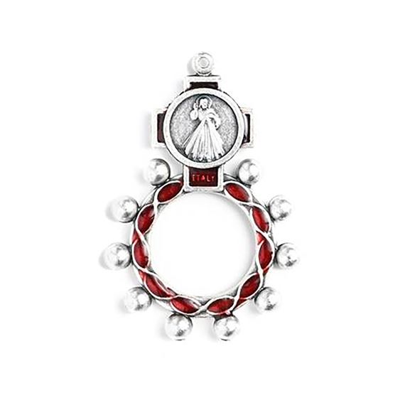 DIVINE MERCY POCKET ROSARY RING