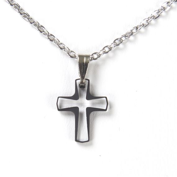 BLACK BORDERED CRYSTAL CROSS